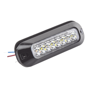 ECCO ED3744RC – Luz Auxiliar LED / 4 LEDs Ultra Brillantes / 21 Patrones de Destello / 12-24 VCC / SAE J595 Clase I / Mica de Policarbonato Transparente
