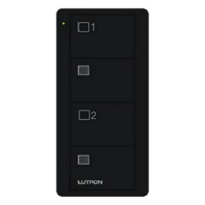 LUTRON ELECTRONICS PJ24BGBLS21 – Control Pico inalámbrico / 4 botones / 2 grupos de persianas (abrir/cerrar) / RF 431-437 MHz / batería CR2032 / Caseta Wireless, RA2 Select, RadioRA 2/3