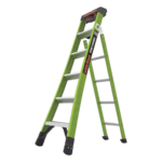 Little Giant Ladder Systems KING-KOMBO2-6IA-AC – Escalera Combinada 3 en 1 / Fibra de Vidrio / 1.83 m (6 ft) / Carga 170 kg (375 lb) / Almohadilla Giratoria / Barra en V