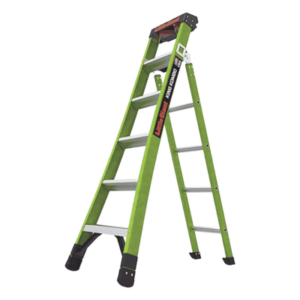Little Giant Ladder Systems KING-KOMBO2-6IA-AC – Escalera Combinada 3 en 1 / Fibra de Vidrio / 1.83 m (6 ft) / Carga 170 kg (375 lb) / Almohadilla Giratoria / Barra en V