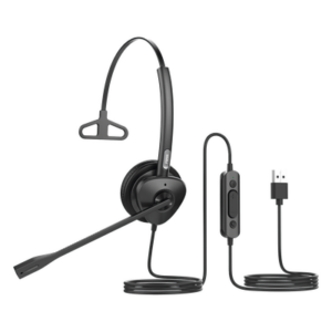 FANVIL HT301U – Diadema USB Monoaural / Cancelación de Ruido ENC / Audio HD / Micrófono Dual / Plug-and-Play