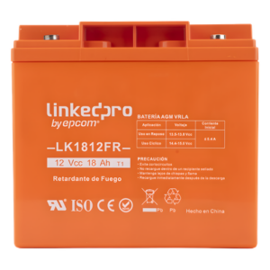 LINKEDPRO BY EPCOM LK1812FR – Batería de Respaldo AGM-VRLA / 12 V / 18 Ah / Retardante a la Flama UL94-V0 / Vida Útil 5 Años / Terminales M5