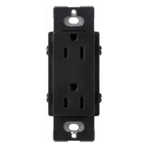 LUTRON ELECTRONICS SCR15MNL – Tomacorriente Dúplex / 15 A / 125 V / Formato Decorador / Acabado Midnight / Línea Satin Colors
