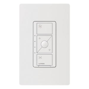 LUTRON CASETA WIRELESS PDFSQNWH – Control de Velocidad de Pared / 1.5 A / 120 V / Unipolar / Neutro Requerido / Velocidad Favorita / Blanco