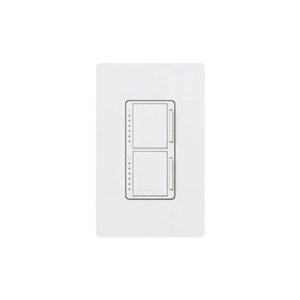 LUTRON ELECTRONICS MA-L3L3-WH – Atenuador dual de pared / 2 × 300 W incandescente-halógeno / unipolar / 120 V~ 60 Hz / Maestro / blanco
