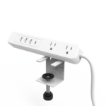 EPCOM POWERLINE EPLCLAMPOW – Multiconto de Escritorio / Carga Rápida 65 W / 2 x NEMA 5-15P / 1 x USB-C PD / 3 x USB-A / Cable 1.5 m (4.9 ft) / 1560 W Total