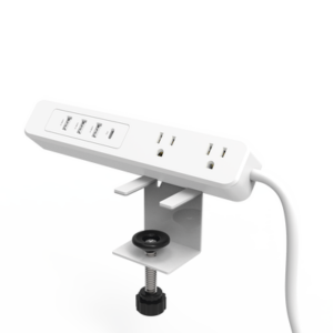 EPCOM POWERLINE EPLCLAMPOW – Multiconto de Escritorio / Carga Rápida 65 W / 2 x NEMA 5-15P / 1 x USB-C PD / 3 x USB-A / Cable 1.5 m (4.9 ft) / 1560 W Total