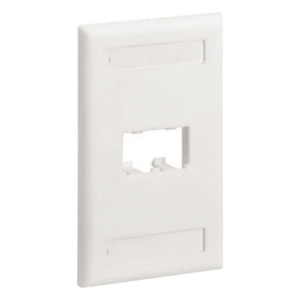 PANDUIT CFPL2IWY – Placa de Pared Vertical / 2 Puertos Mini-Com / Diseño Plano / Espacios para Etiquetas / 2.75 x 4.5 pulgadas / Blanco Mate