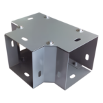 CHAROFIL CH-DCT100L – Derivación T Horizontal para Ducto / 100 x 100 mm (3.94 x 3.94 pulg.) / Acero al Carbón / Acabado Gris