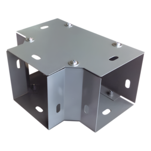 CHAROFIL CH-DCT100L – Derivación T Horizontal para Ducto / 100 x 100 mm (3.94 x 3.94 pulg.) / Acero al Carbón / Acabado Gris