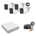 EPCOM PROFESSIONAL B8-KIT-MIC – Kit de Videovigilancia TurboHD / DVR 4 Canales / 1080p Lite / 4 Cámaras Bala 2 MP / Audio por Coaxitron / IR 25 m (82 ft)