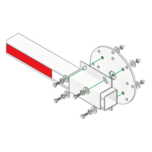 DKS DOORKING 1601-241 – Kit de Instalación para Brazo de Barrera / Disco y Enganche de Fijación / Tornillería de Acero / Brazos de 12 ft (39.4 ft) / Barreras Serie 1601