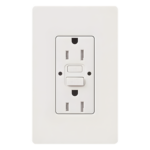 LUTRON ELECTRONICS CAR15GFSTHWH – Tomacorriente Dúplex GFCI / 15 A / 125 V / Autocomprobación Continua / Protección Clase A / Resistente a Manipulaciones / LED Bicolor de Estado