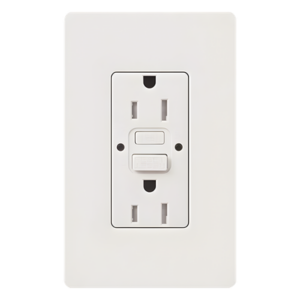 LUTRON ELECTRONICS CAR15GFSTHWH – Tomacorriente Dúplex GFCI / 15 A / 125 V / Autocomprobación Continua / Protección Clase A / Resistente a Manipulaciones / LED Bicolor de Estado