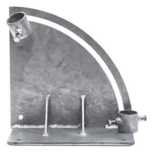 SYSCOM TOWERS SLM-BA-3G – Base para Mástil con Ajuste de Ángulo / Acero Galvanizado en Caliente / Mástil 1" a 1-3/4" / Inclinación 0° a 60° / Tolerancia ±5 cm