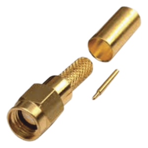 RF INDUSTRIES,LTD RSA-3000-1C1 – Conector RF SMA Macho / Anillo Plegable / Cables RG-142/U y LMR-195 / Cuerpo Bronce Oro / Aislante Teflón