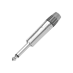 SEETRONIC MP2X – Conector Plug Mono / 1/4'' Macho / Carcasa Cromada Perlada / Cable OD 4-7 mm / Alivio de Tensión Tipo Mandril