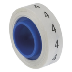 PANDUIT PMDR-4 – Rollo de Etiquetas Marcadoras / Pre-Impresas Número 4 / Poliéster / 2.4 m (7.87 pies) / Fondo Blanco