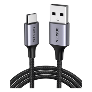 UGREEN 60126 – Cable USB-A a USB-C / 1 Metro (3.28 Pies) / 480 Mbps / Carga Rápida 18W / QC 4.0/3.0/2.0 / Nylon Trenzado / Aluminio