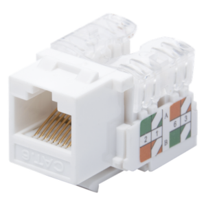 LINKEDPRO BY EPCOM LP-KJ-601-WH – Módulo Jack Keystone / Cat6 / Clase E / Terminación 110 Punchdown / RJ45 / Sin Blindaje / Color Blanco