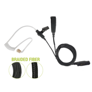 PRYME SPM-2300-H8-BF – Micrófono de Solapa / 2 Cables / Fibra Trenzada / Conector Hytera / Compatible X1e/p y PD6XX