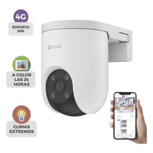 EZVIZ CS-H8C/3MP/4G – Cámara PT IP / 3 Megapixel / 4G Multicarrier / Giro 350° / Inclinación 80° / Visión Nocturna a Color 30 m (98.4 ft) / Audio Bidireccional / IP65