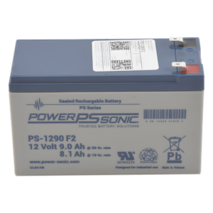 POWER SONIC PS-1290-F2 – Batería de Respaldo AGM/VRLA / 12V / 9.0 Ah @20hr / Terminales F2 / Vida Útil 5 Años / Caja ABS Resistente a Impactos