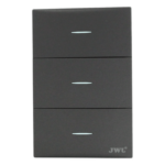 JWJ JTL-G7709 – Placa de Interruptores / 3 Sencillos / 10 A / 127 V / 60 Hz / Policarbonato