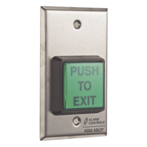 ALARM CONTROLS-ASSA ABLOY TS2 – Botón de Salida / Acción Momentánea / SPDT 10A / Acero Inoxidable / LED Integrado / UL 294
