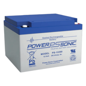 POWER SONIC PS-12260-M5 – Batería de Respaldo AGM/VRLA / 12V / 26Ah / Terminales M5 / Vida Útil 5 Años / UL Reconocida