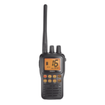 UNIDEN MHS75 – Radio Marina VHF Portátil / IPX8 Sumergible y Flotante / Potencia 1-5 W / Batería 12 h / Canales Internacionales, USA y Canadá