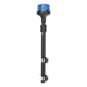 SIGNALPRO SPT16B – Luz Telescópica para Motocicletas / 8 LED / Azul / 12~24 VCD / Perfil Bajo 88 mm / Certificación ECE R65 / SAE J845