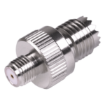 RF INDUSTRIES,LTD RFU-642 – Adaptador RF Coaxial / Mini-UHF Hembra a SMA Hembra / Montaje en Línea / Cuerpo Bronce Niquelado / Contacto Oro / Aislante Teflón
