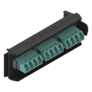 SIEMON LVA12-LCQ-BC-A – Placa Acopladora / 6 Conectores LC Dúplex UPC / 12 Fibras Multimodo OM3-OM4 / Sin Obturador / LightVerse