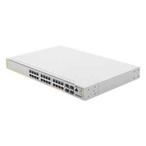 ALLIED TELESIS AT-GS970M/28PS-10 – Switch PoE+ Administrable Capa 3 / 24 Puertos Gigabit + 4 SFP / 370 W PoE+ / 56 Gbps / 41.7 Mpps