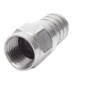 RF INDUSTRIES,LTD RFF-1402-08 – Conector F Macho, 75 Ohm, Plegable para Cable RG-6/U sin pin, Niquel/Polietileno.