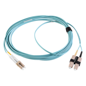 SIEMON FJ2-LCSC5L-01AQ – Jumper de Fibra Óptica Multimodo 50/125 OM3 / LC-SC Duplex / OFNR / Aqua / 1 Metro (3.28 Pies)