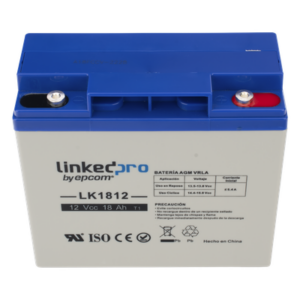LINKEDPRO BY EPCOM LK1812 – Batería de Respaldo AGM / 12 V / 18 Ah / Vida Útil 5 Años / Terminales M5 / Retardante a la Flama