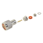 RF INDUSTRIES,LTD RFN-1000-1S – Conector RF N Macho / Ensamble por Rosca / Compatibilidad RG-58/U y RG-142/U / Cuerpo Bronce Plateado / Contacto Oro / Aislante Teflón