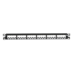 PANDUIT CP24BLY – Panel de Parcheo Modular / 24 Puertos / 1UR / Plano / Totalmente Blindado / Acero Inoxidable / Rack 19"