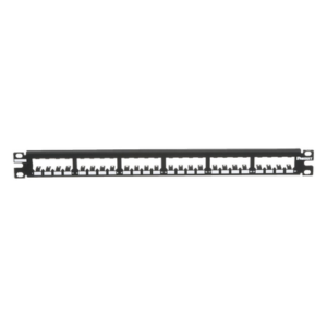 PANDUIT CP24BLY – Panel de Parcheo Modular / 24 Puertos / 1UR / Plano / Totalmente Blindado / Acero Inoxidable / Rack 19"