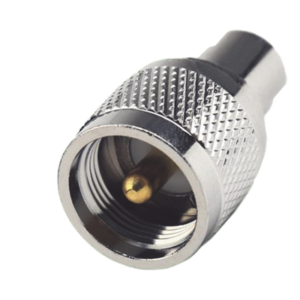 RF INDUSTRIES,LTD RFE-6112 – Adaptador en Línea / FME Macho a UHF Macho PL-259 / Bronce Niquelado / Contacto Oro / Aislante Teflón
