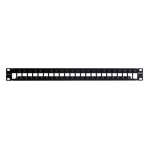 SIEMON TM-PNLZ-24-01 – Patch Panel Blindado Modular de 24 Puertos / Plano / 1UR / 19" / Acero de Alta Resistencia / 44.5mm (1.75")