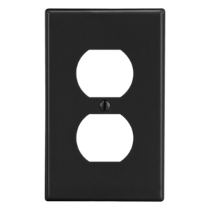 HUBBELL HUB-P8BK – Tapa para Contacto Dúplex / Policarbonato / 4.63 x 2.88 x 0.25 in / Orientación Vertical / UL 94 V2 / Color Negro