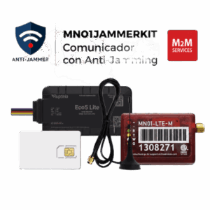 M2M SERVICES MN01JAMMERKIT – Kit Comunicador Celular LTE-M / Detección Anti-Jammer / 500 MB / 2 Años / Compatible con Paneles TIP/RING