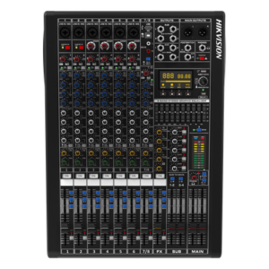 HIKVISION DS-QAPMCR8-A – Consola de Mezcla Analógica / 8 Canales / 6 Entradas Mic/Línea / 12 Salidas / DSP 14 Efectos / Bluetooth / USB Media / Rack