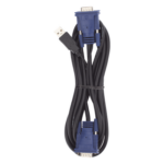 PLANET KVM-KC1-3 – Cable KVM USB / 3 m (9.84 ft) / VGA Coaxial Blindado / Calibre 28 / Núcleos de Ferrita / Doble Sellado