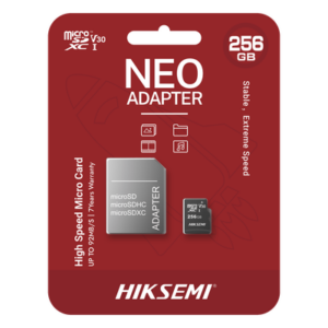 HIKSEMI by HIKVISION HS-TF-C1/256G/NEO/A – Memoria microSDXC / 256 GB / Clase 10 / Lectura 92 MB/s / Escritura 50 MB/s / NAND TLC / Resistente Agua y Golpes / Adaptador SD Incluido