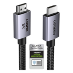 UGREEN 25910 – Cable HDMI 2.1 / 8K@60Hz / 48Gbps / 2m (6.56 pies) / HDR10+ / eARC / Aluminio / Nylon trenzado