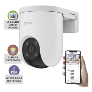 EZVIZ CSH8C/3MP – Cámara PT IP / 3 Megapixel (2K) / Wi-Fi 2.4 GHz / Ethernet RJ45 / Visión Nocturna Color / Audio Bidireccional / Defensa Activa / IP65